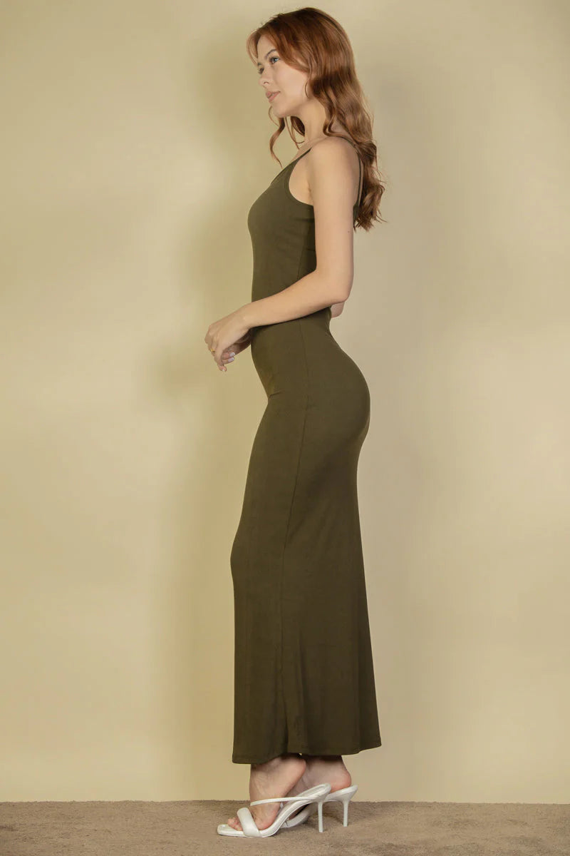 "Flattering Ribbed Mermaid Hem Cami Dress - Embrace Your Inner Mermaid with CAPELLA!"