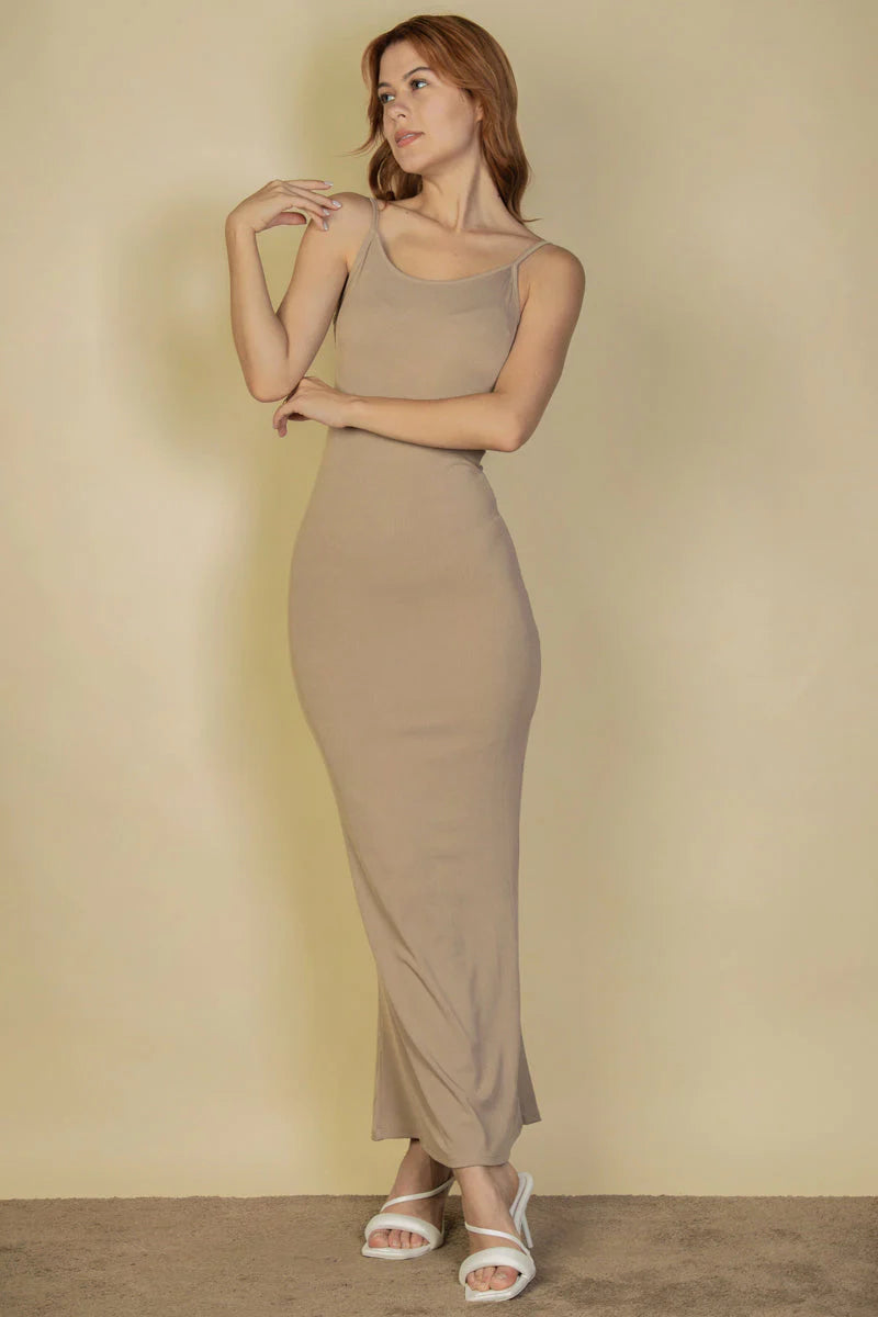 "Flattering Ribbed Mermaid Hem Cami Dress - Embrace Your Inner Mermaid with CAPELLA!"