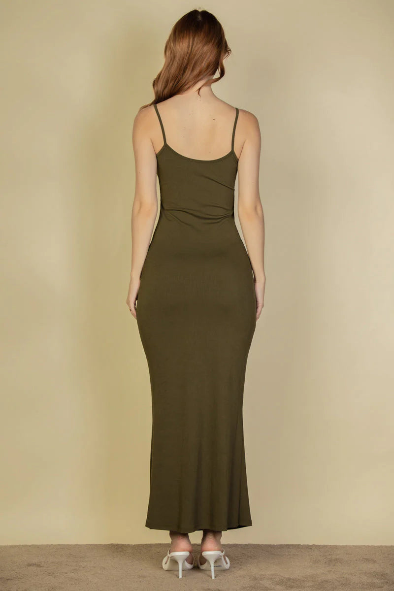 "Flattering Ribbed Mermaid Hem Cami Dress - Embrace Your Inner Mermaid with CAPELLA!"