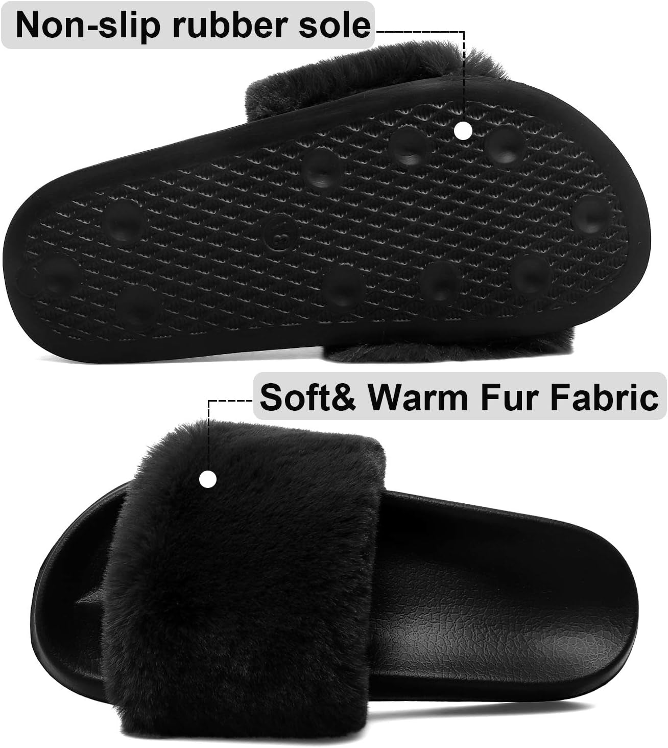 "Cozy and Chic Women'S Furry Slippers: Perfect for Indoor and Outdoor Comfort"