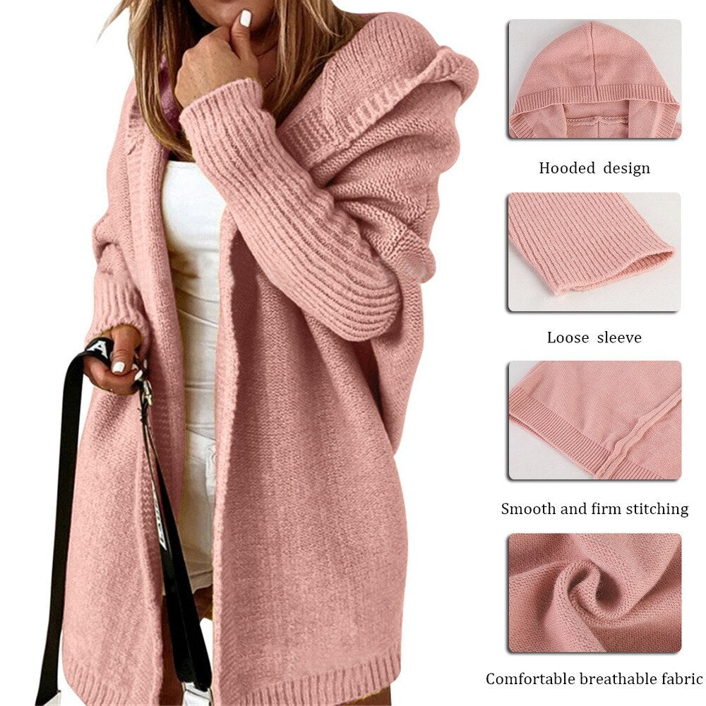 "Cozy and Chic: Trendy Batwing Sleeve Knitwear Cardigan for Women - 2022 Style!"