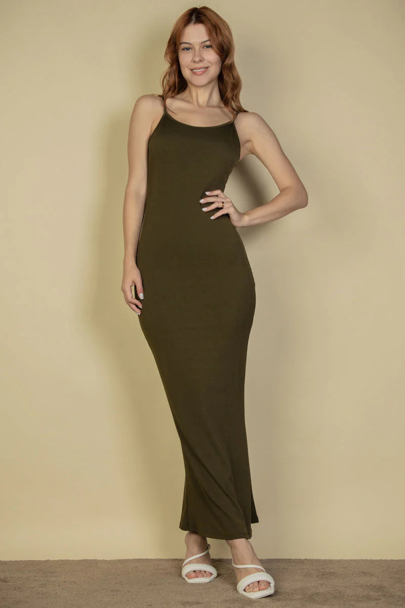 "Flattering Ribbed Mermaid Hem Cami Dress - Embrace Your Inner Mermaid with CAPELLA!"