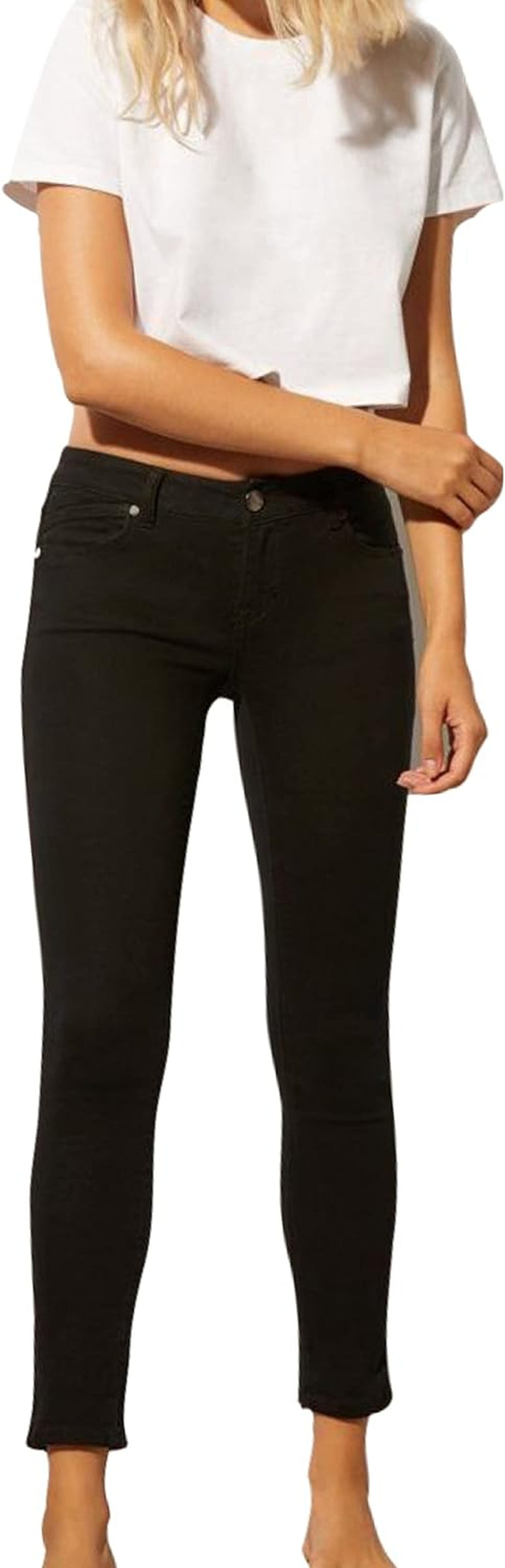 "Flatter and Define Your Figure with Women'S 28" Mid-Rise Re:Denim Skinny Jeans!"