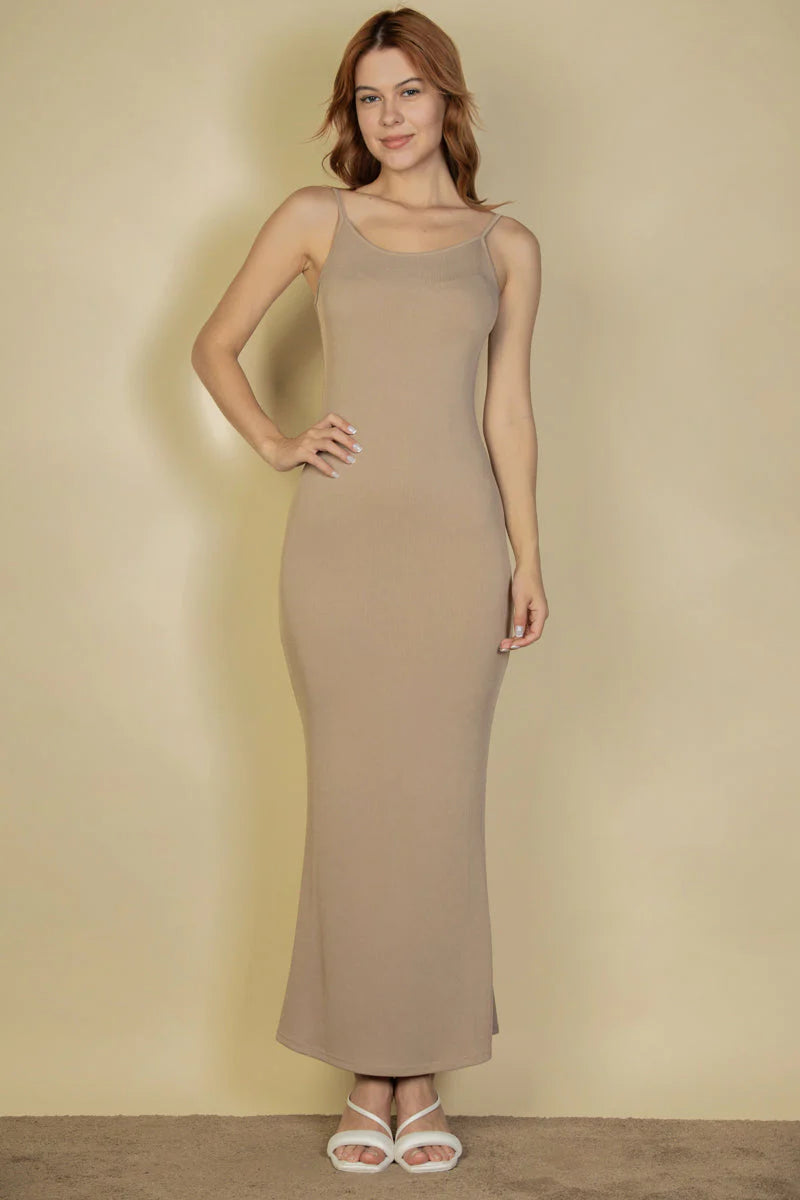 "Flattering Ribbed Mermaid Hem Cami Dress - Embrace Your Inner Mermaid with CAPELLA!"